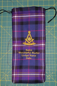 Masonic Tartan Commemorative Gavel Bag Size 6” X 13”