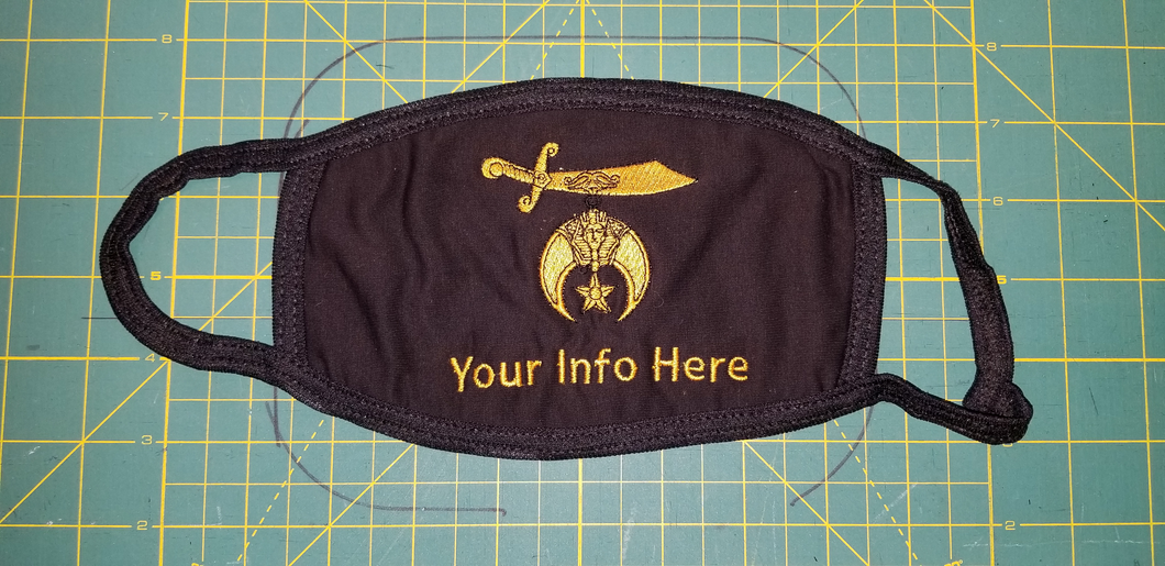 Lightweight Custom Face Mask - Shrine Logo - Centered on Mask