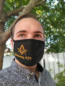 Lightweight Custom Face Mask - Square and Compasses on Right Side of Mask